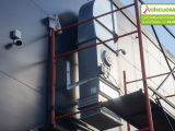 Устройство системы приточно-вытяжной вентиляции в производственном помещении площадью  200 кв. м. На объекте использованы вентиляторы Shuft уличного исполнения и комплект воздуховодов из оцинкованной стали.